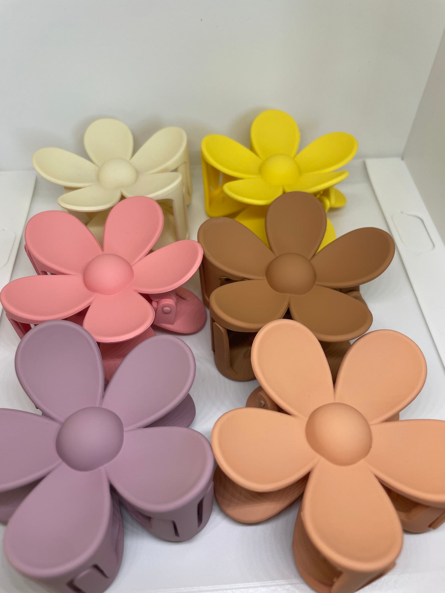 Blumen Haarspange groß matt