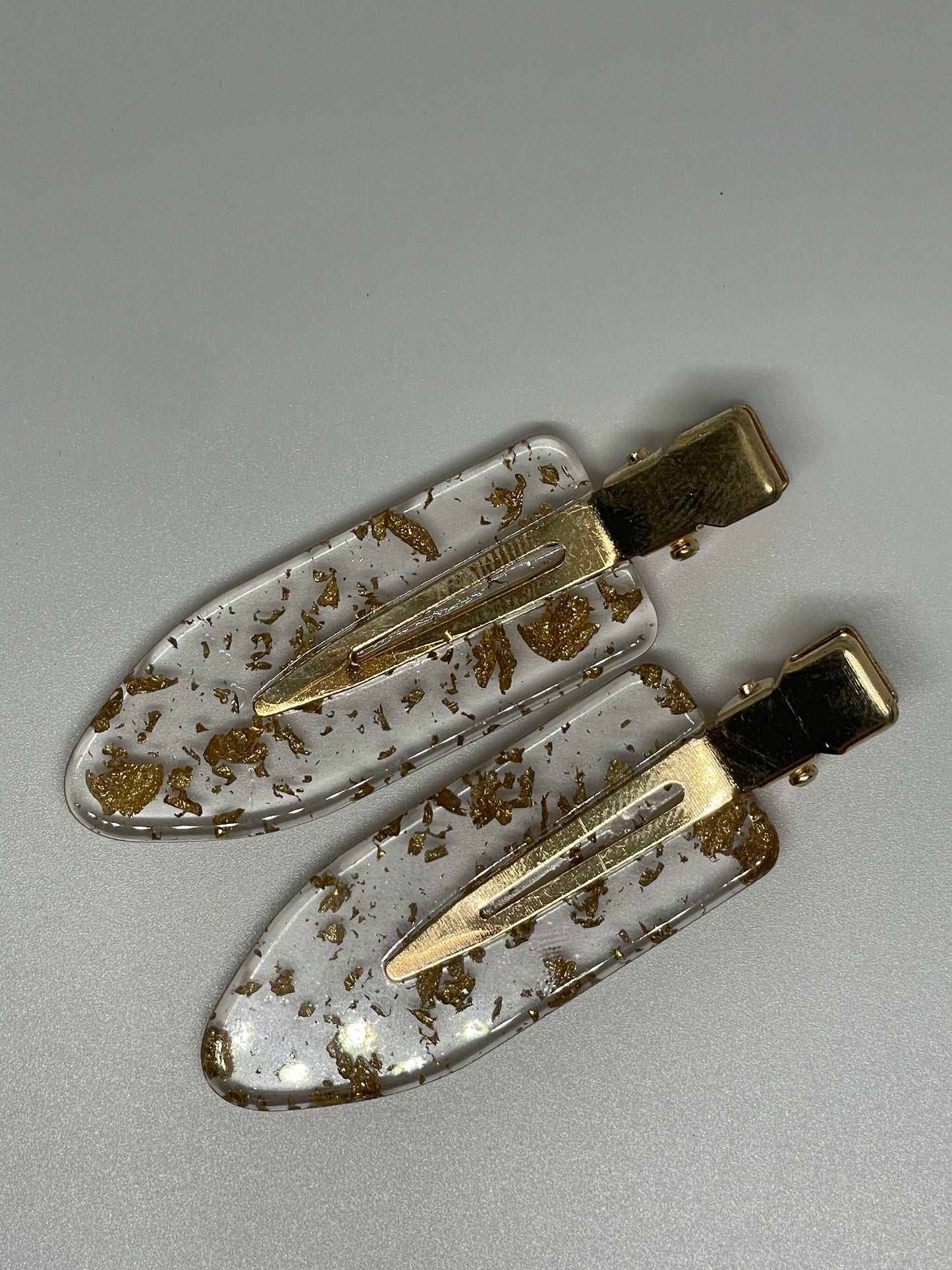 Haarspange mit Goldflocken, 2er Set