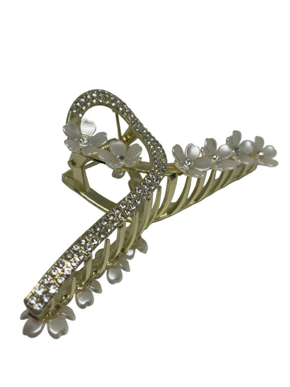 Metall Haarklammer im Perlen Look