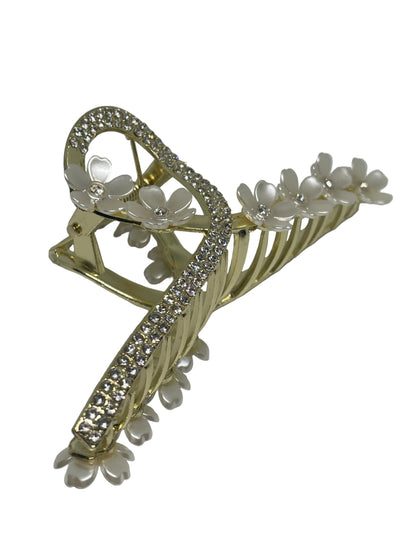 Metall Haarklammer im Perlen Look