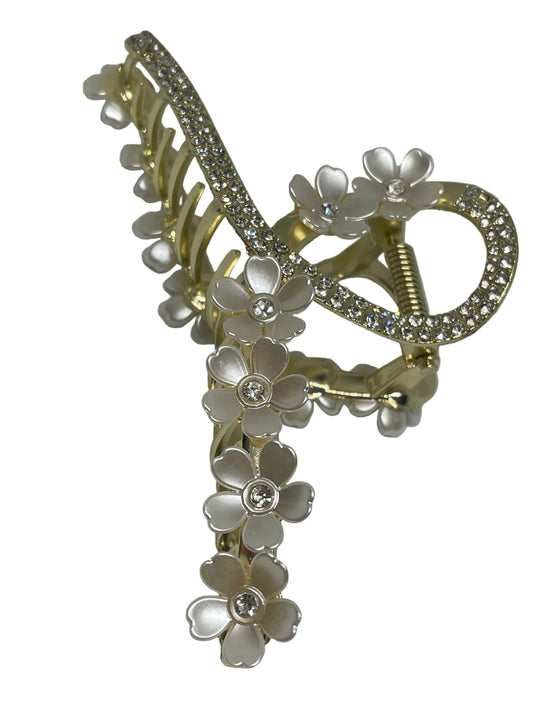 Metall Haarklammer im Perlen Look