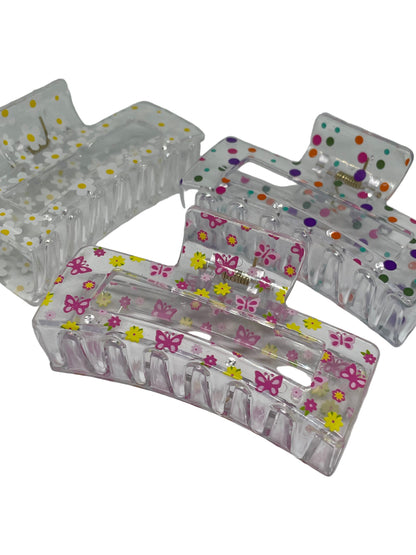 Haarklammer durchsichtig mit Design