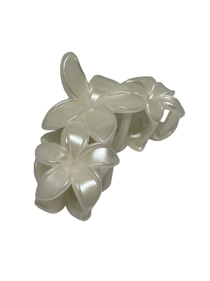 Haarklammer Blumen weiß riesig