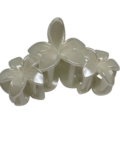 Haarklammer Blumen weiß riesig