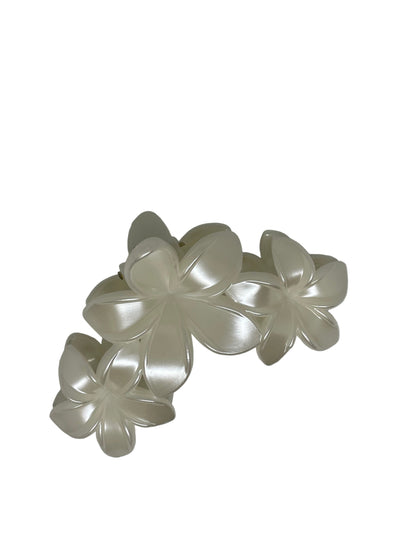 Haarklammer Blumen weiß riesig